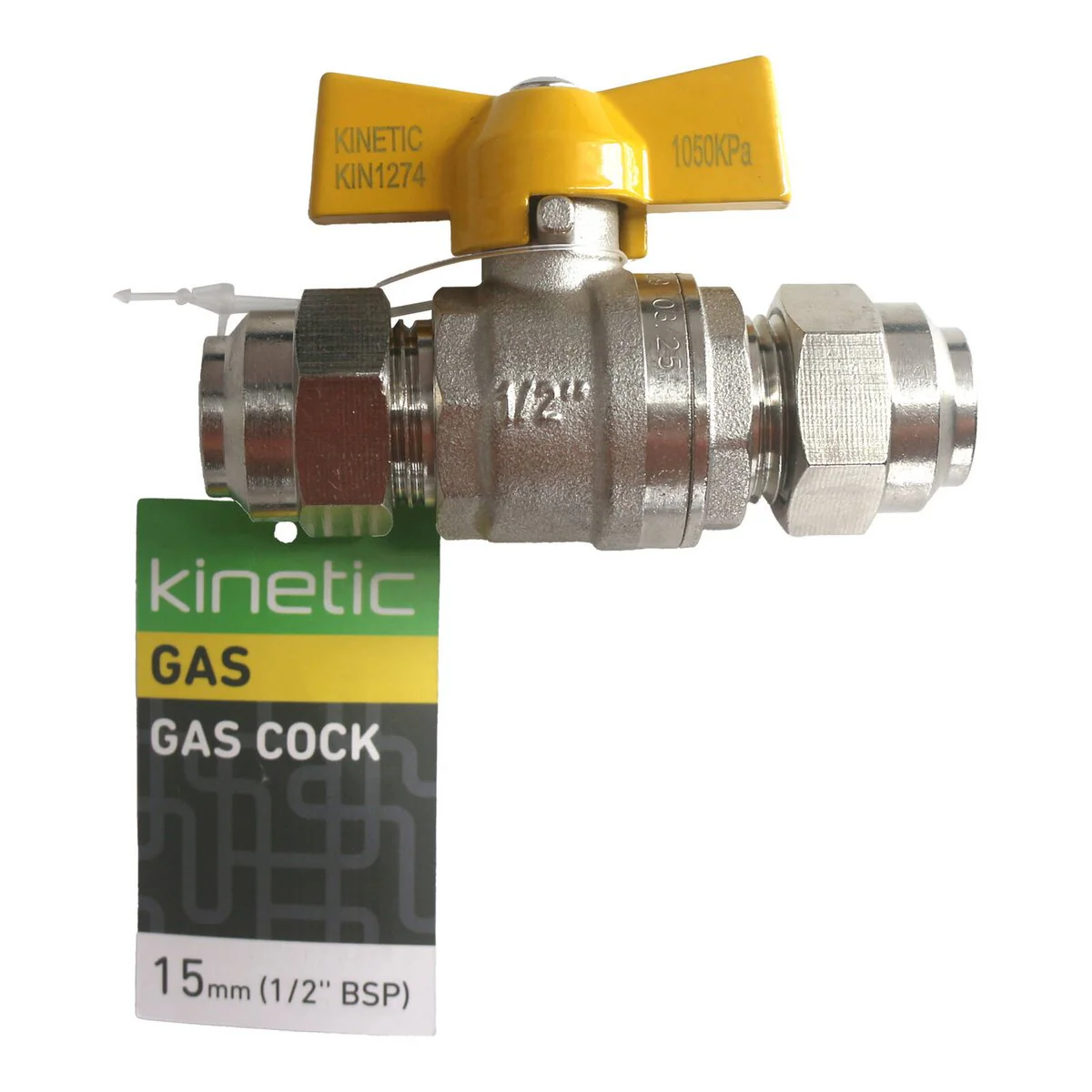 Kinetic 15mm Chrome Gas Cock - Gas Control Valve - Durable & Corrosion Resistant - Image 2