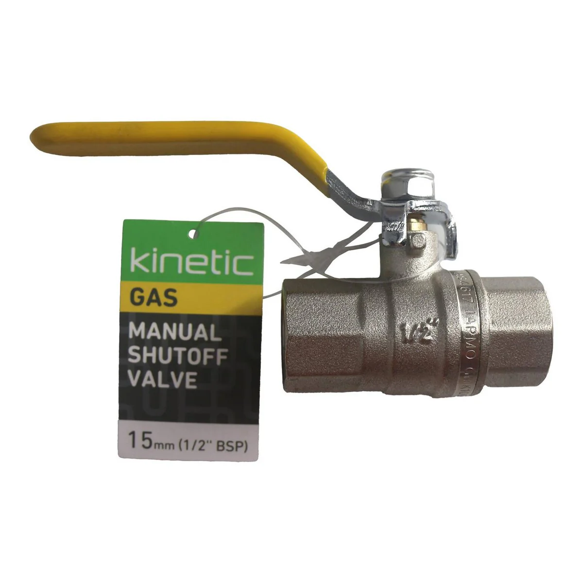 Kinetic 15mm Lever Handle Gas Ball Valve - Gas Isolation - Lead Free Brass - Image 2