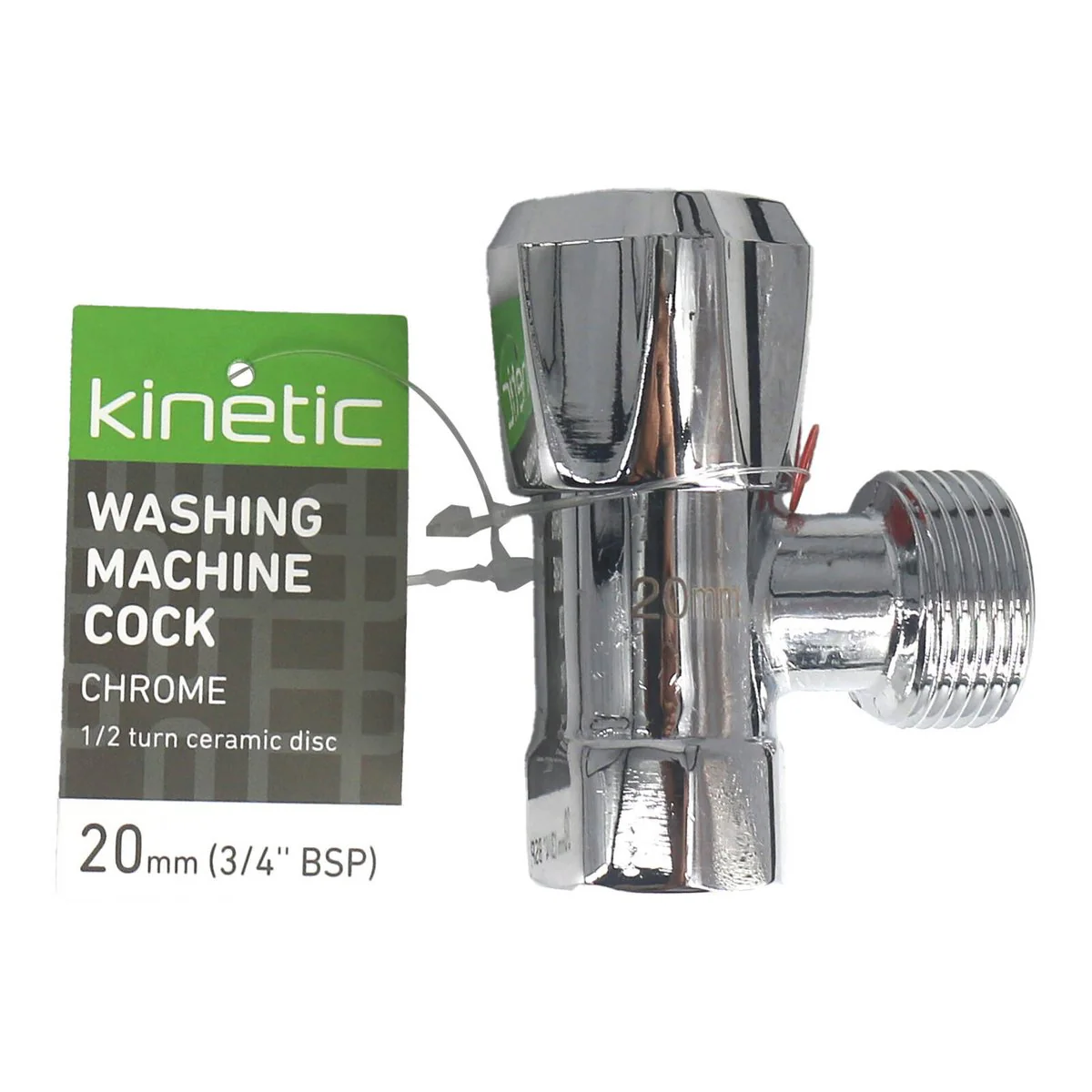 Kinetic 20mm Chrome Washing Machine Cock - Lead-Free Brass - WaterMark Certified - Image 2