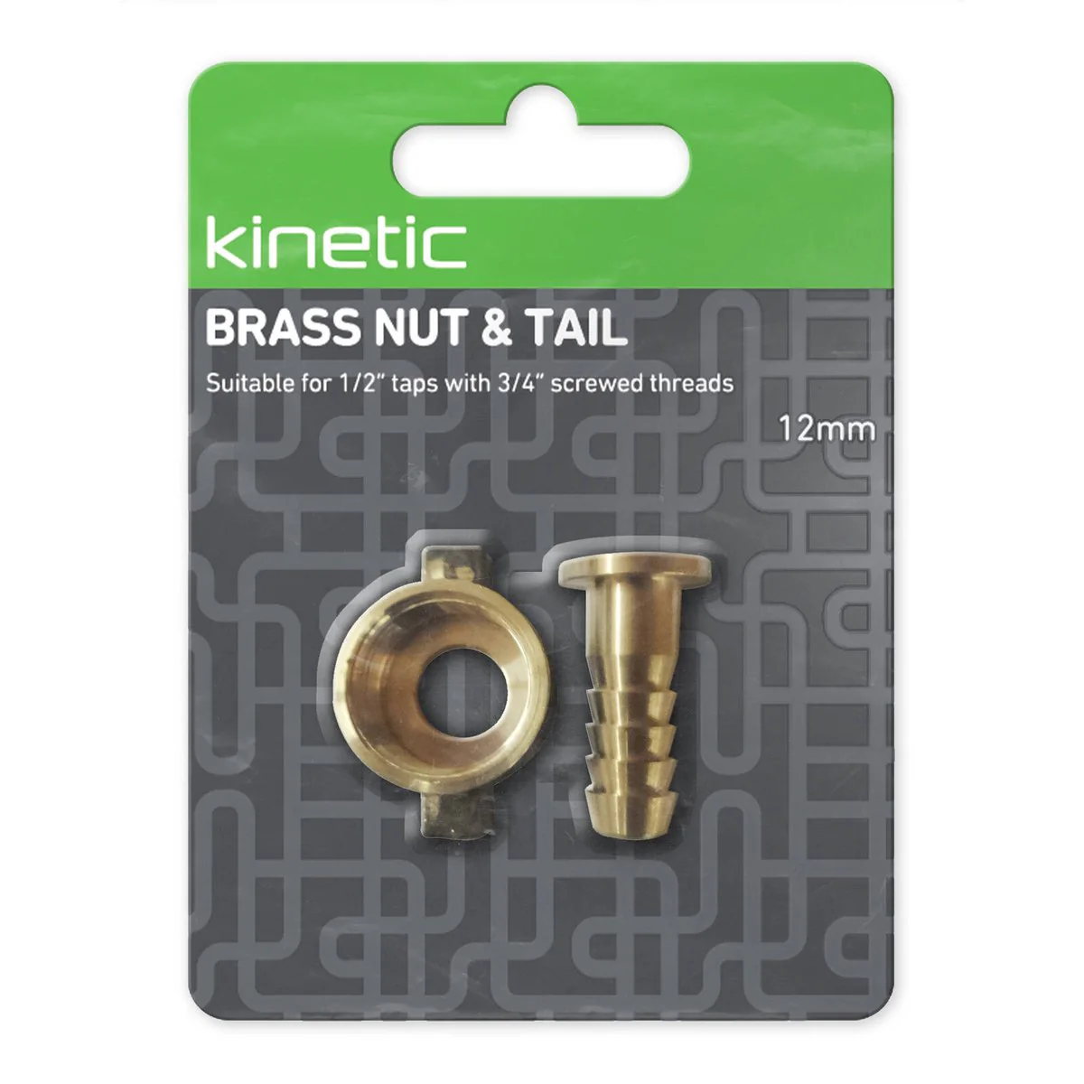 Kinetic Brass Nut and Tail 2 Pack - 12mm - Secure Hose Connection - Image 2