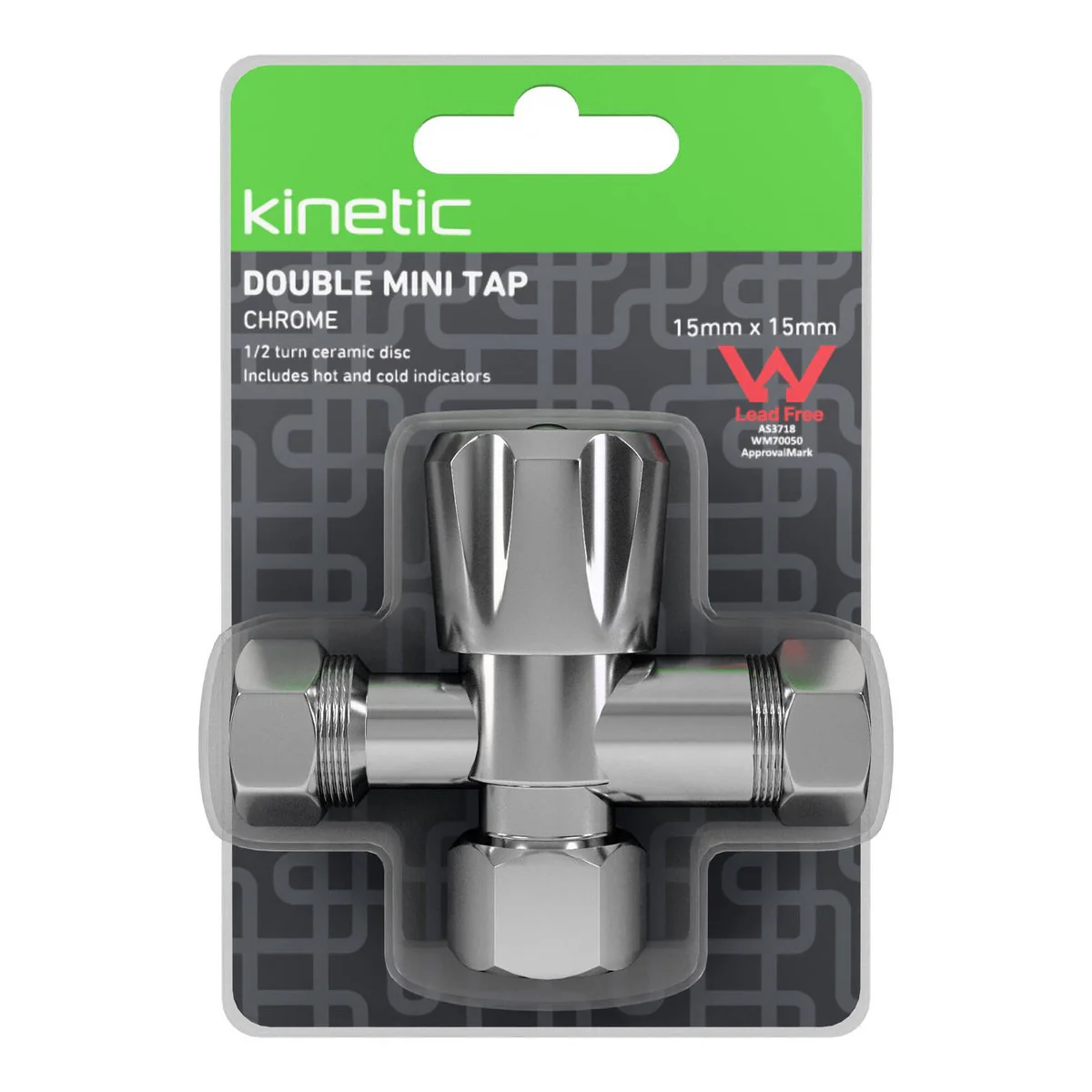Kinetic Chrome Double Mini Tap - 15 x 15mm - Lead-Free Brass - Smooth Operation - Image 2