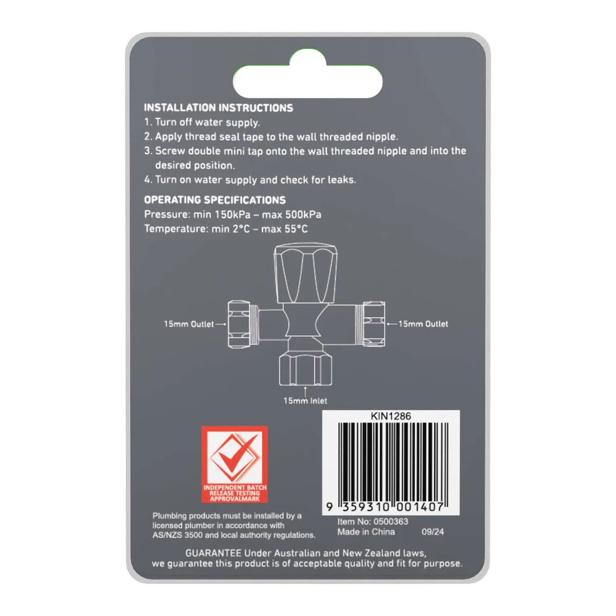 Kinetic Chrome Double Mini Tap - 15 x 15mm - Lead-Free Brass - Smooth Operation - Image 3