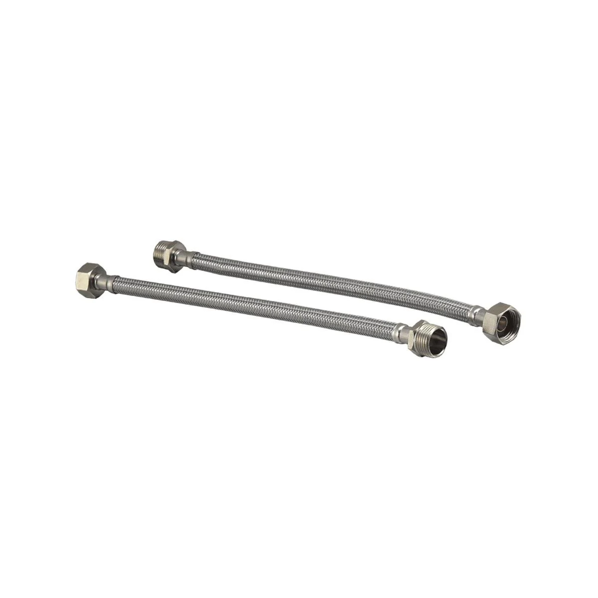 Kinetic Stainless Steel Flexible Braided Hose Mixer Tap Extension 250mm - 2 Pack - Durable & Corrosion Resistant