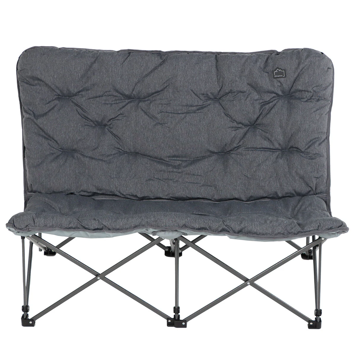 KingCamp Oversized Padded Double Camping Chair Capacity 272kg Grey Portable