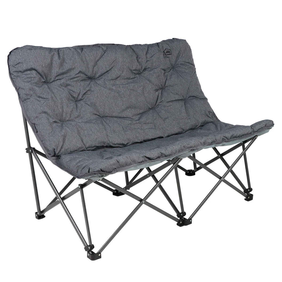KingCamp Oversized Padded Double Camping Chair Capacity 272kg Grey Portable - Image 2