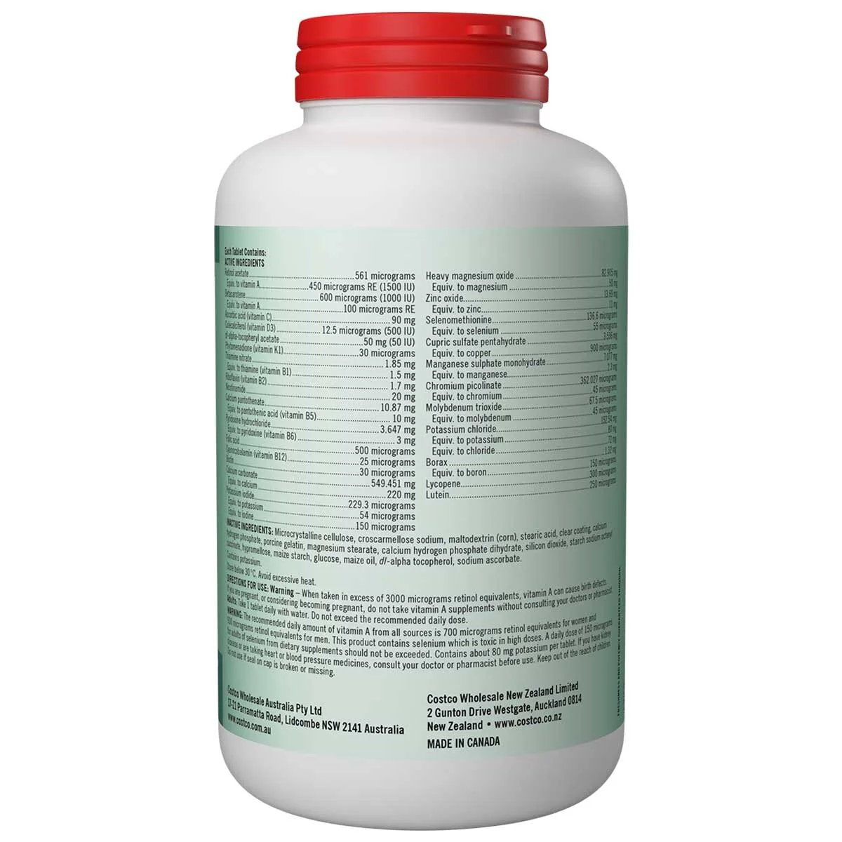 Kirkland Signature Adults 50+ Mature Multivitamin Daily 250 Tablets - Image 3