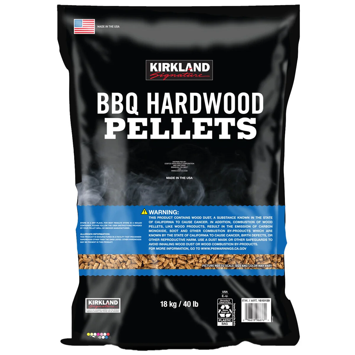 Kirkland Signature BBQ Hardwood Pellets Capacity 18kg All-Natural - Image 2
