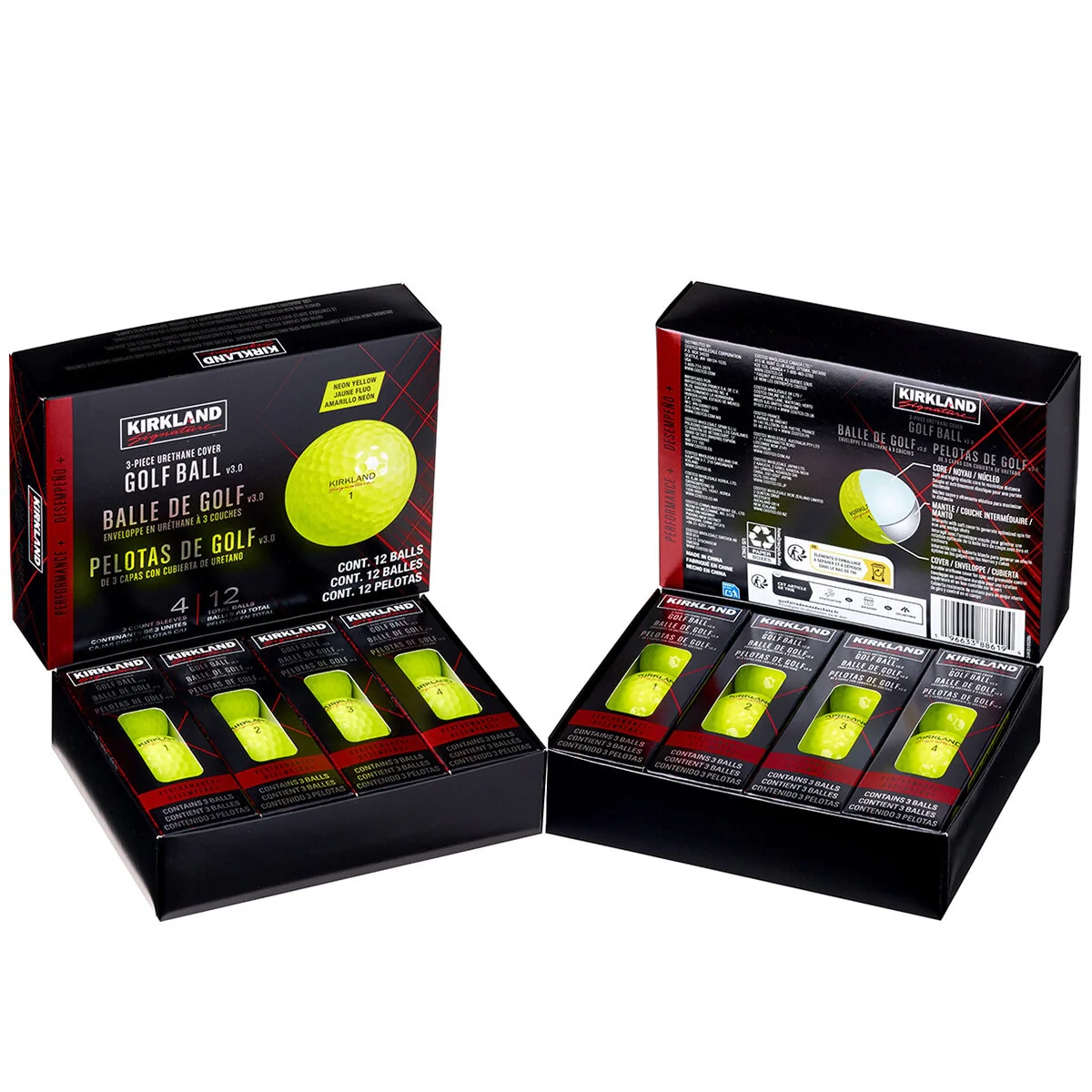 Kirkland Signature V3.0 Soft-Feel Urethane Golf Balls 24 Pack Neon Yellow - Image 7