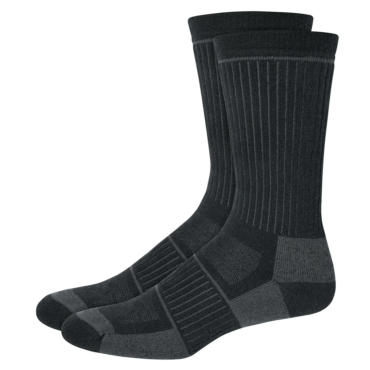 Kirkland Signature Wool Socks 4 Pack Men 7-13 Black/Charcoal & Natural/Grey - Image 2