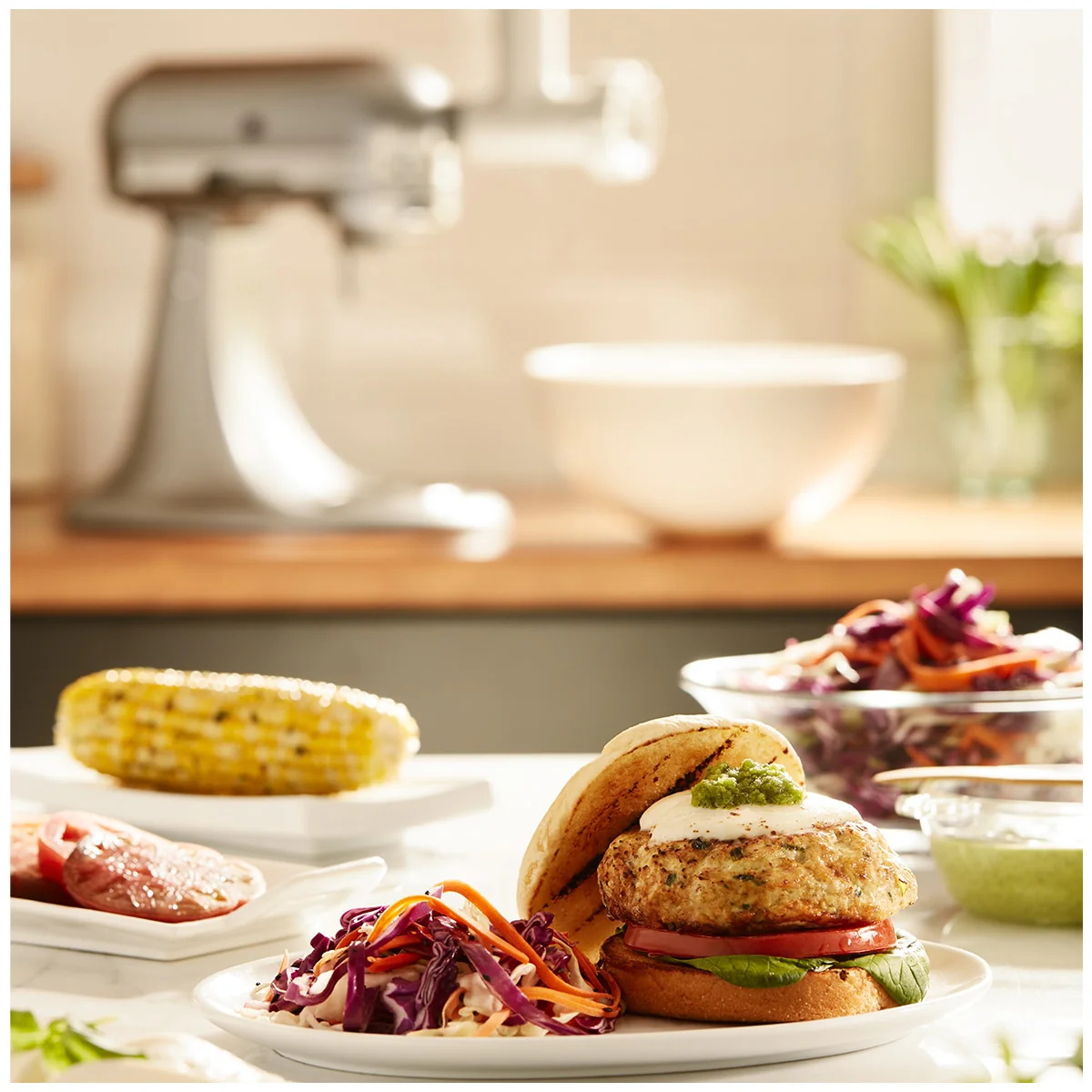 KitchenAid Food Grinder Attachment 5KSMFGAA White Stainless Steel Plates - Image 14