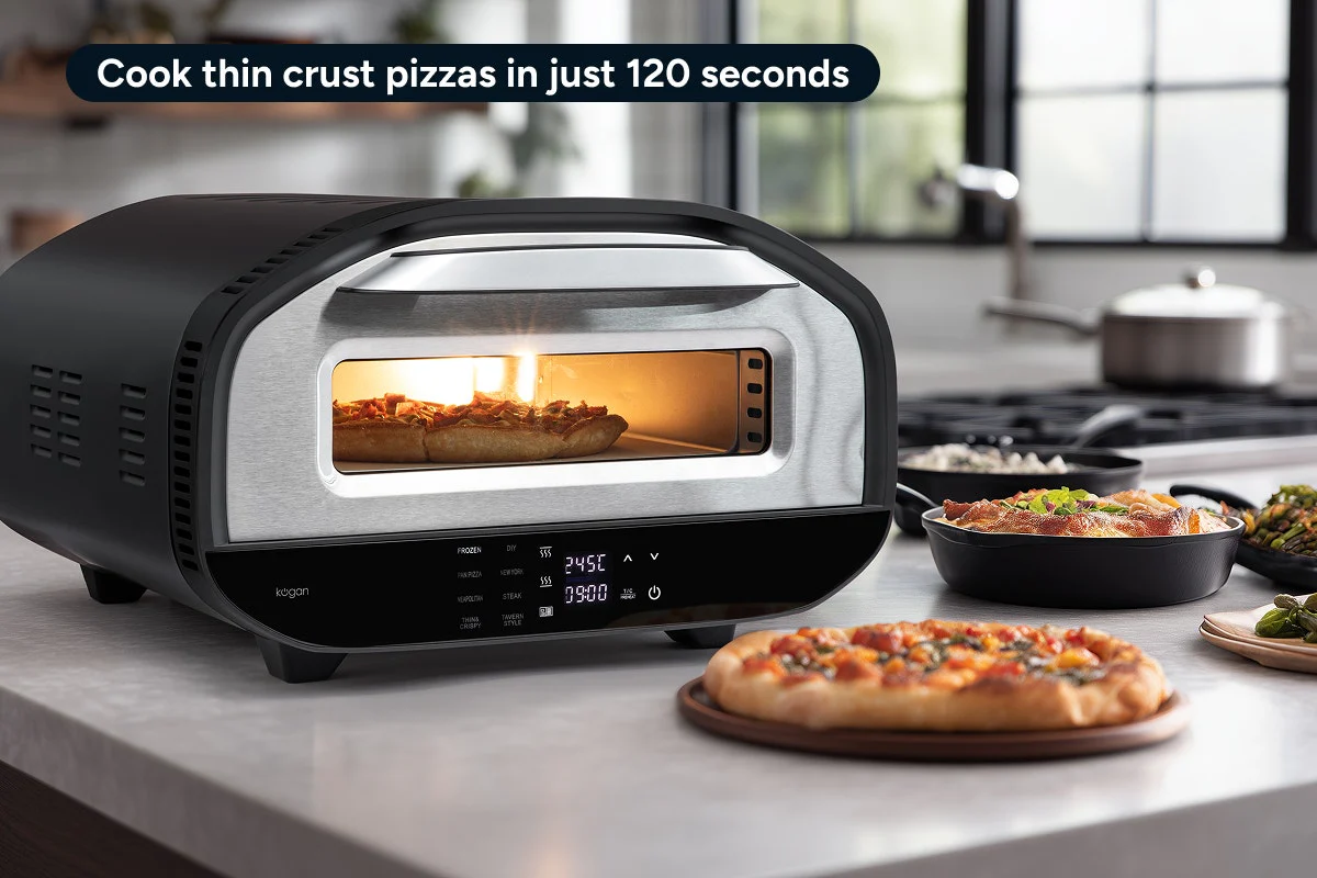 Kogan 12 Inch Electric Pizza Oven with Stone 2200W 7 Presets - Image 7