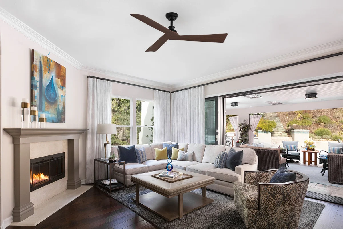 Kogan 132cm DC Motor Ceiling Fan with Remote Walnut Wood Look - Image 4