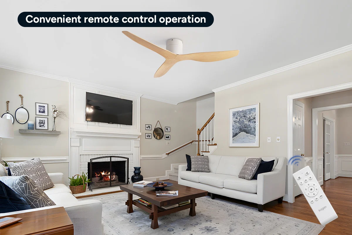 Kogan 132cm Oak DC Motor Ceiling Fan with Remote Control - Image 4
