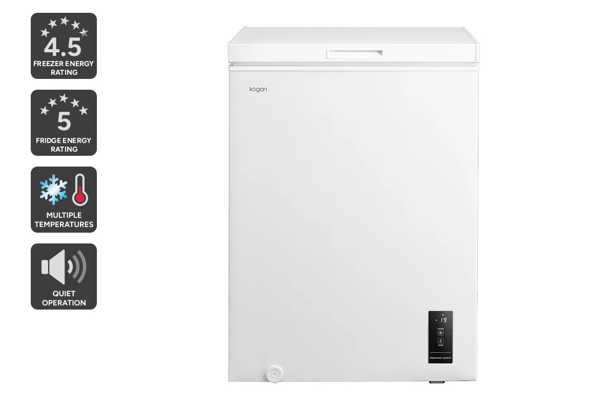 Kogan 143L Hybrid Chest Freezer White Fridge Freezer 4.5 Star
