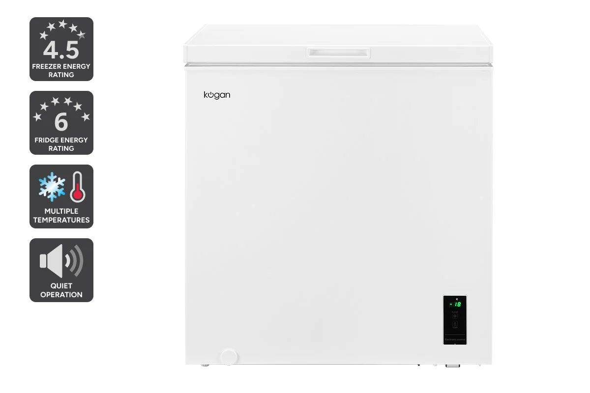 Kogan 198L Hybrid Chest Freezer White Fridge Freezer 4.5 Star