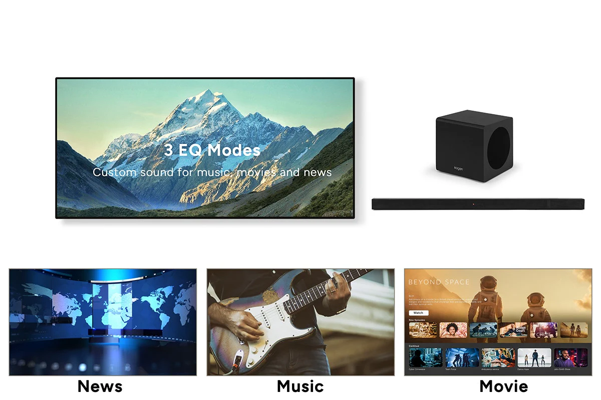 Kogan 2.1 Channel Dolby Soundbar with Wireless Subwoofer - 225W Power - Image 7