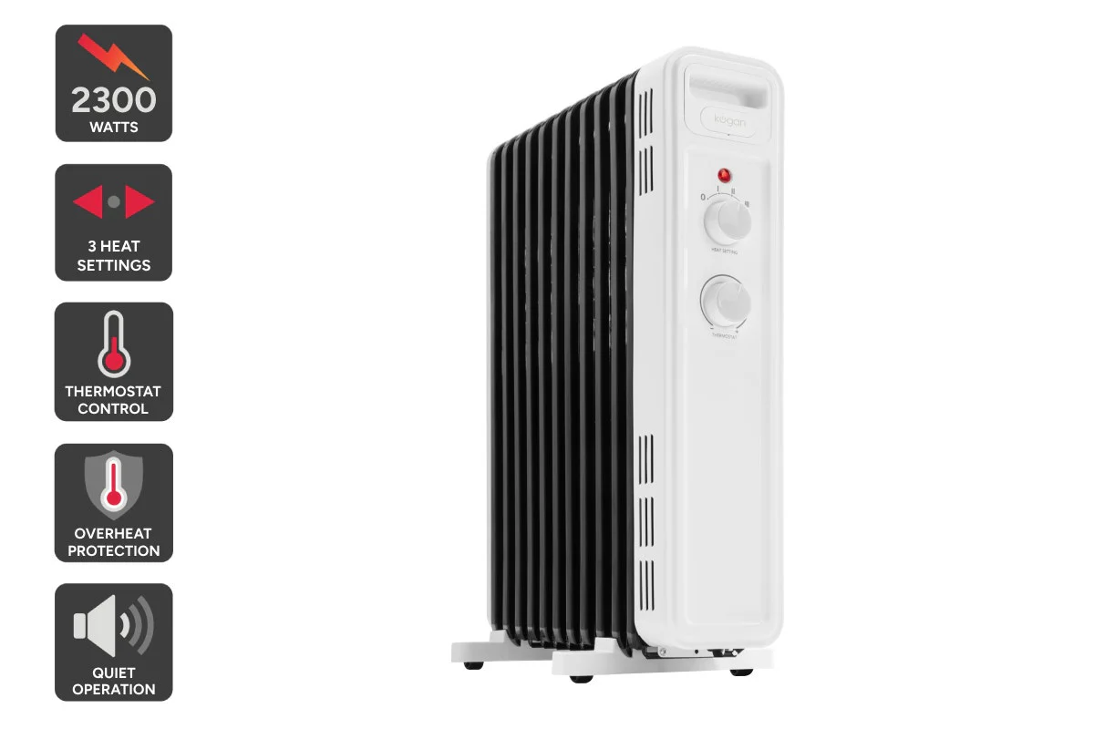Kogan 2300W 11 Fin Oil Heater Quiet Portable Room Heater