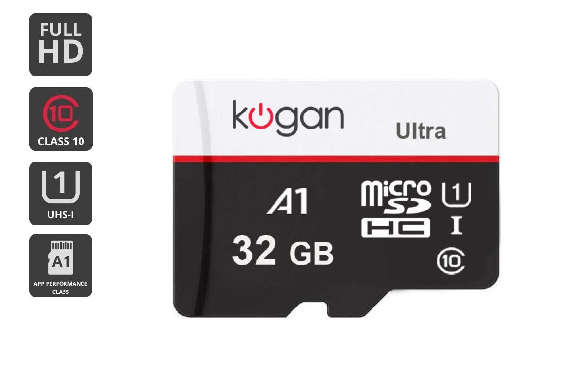Kogan 32GB Micro SD Card A1 V10 for Full HD Photos & Videos