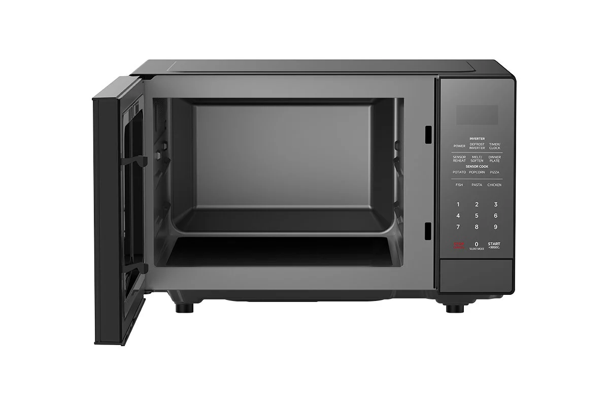 Kogan 32L Inverter Flatbed Microwave Mirror Finish Black 1200W - Image 4