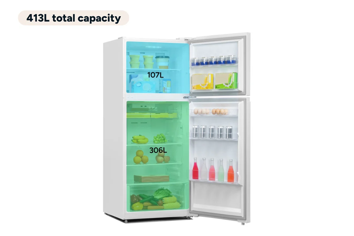 Kogan 413L Top Mount Fridge White Inverter 4.5 Star Energy - Image 6