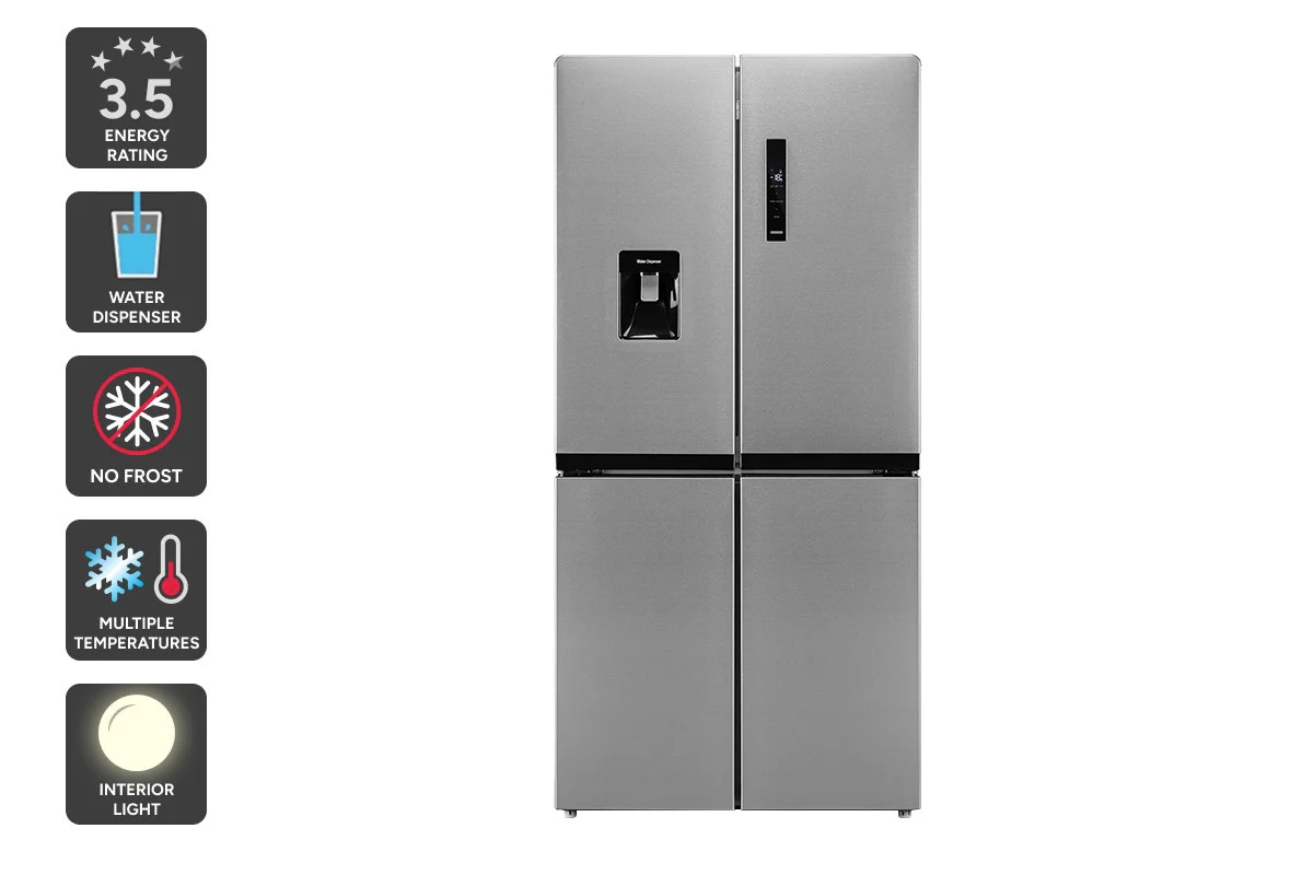 Kogan 490L French Door Fridge with Water Dispenser Stainless Steel