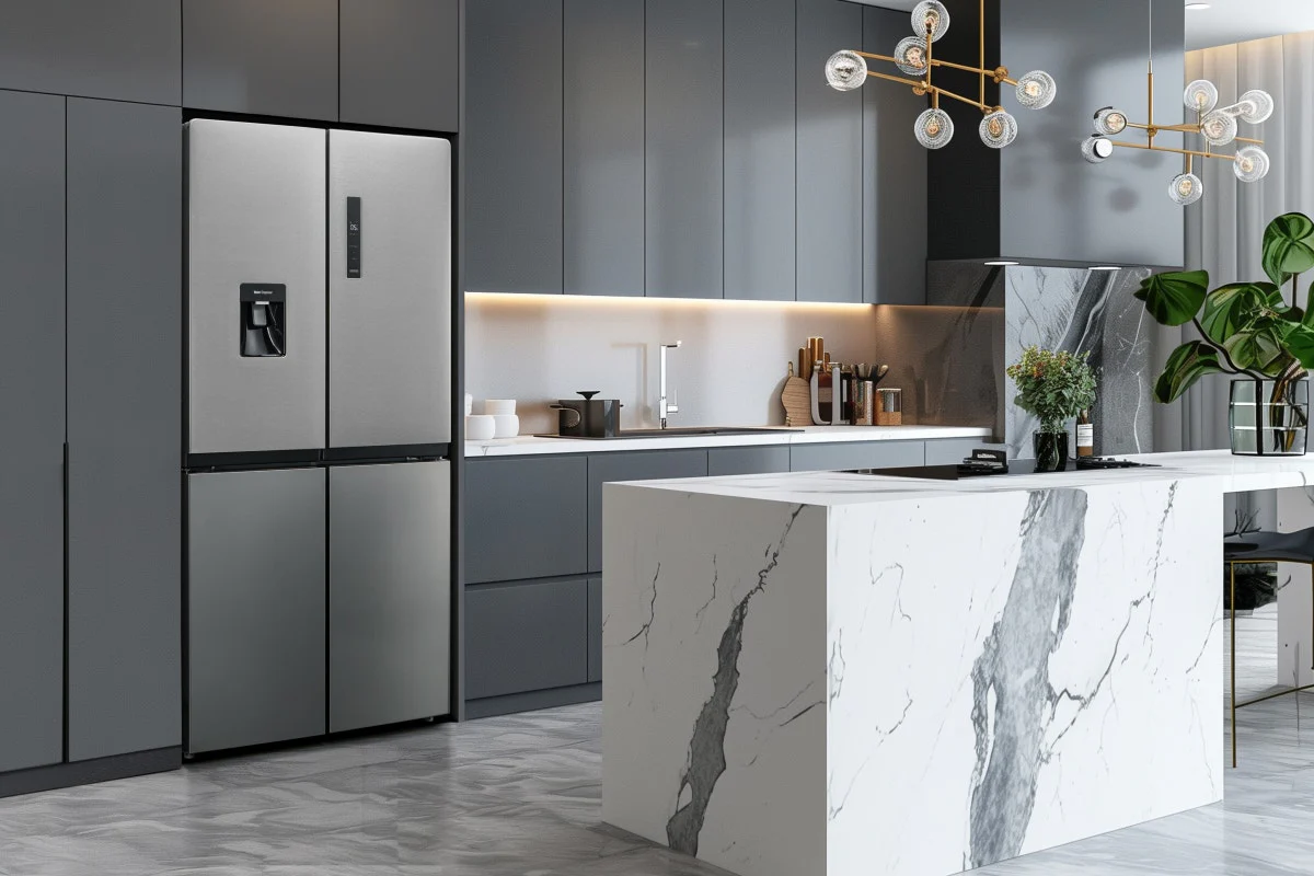 Kogan 490L French Door Fridge with Water Dispenser Stainless Steel - Image 5