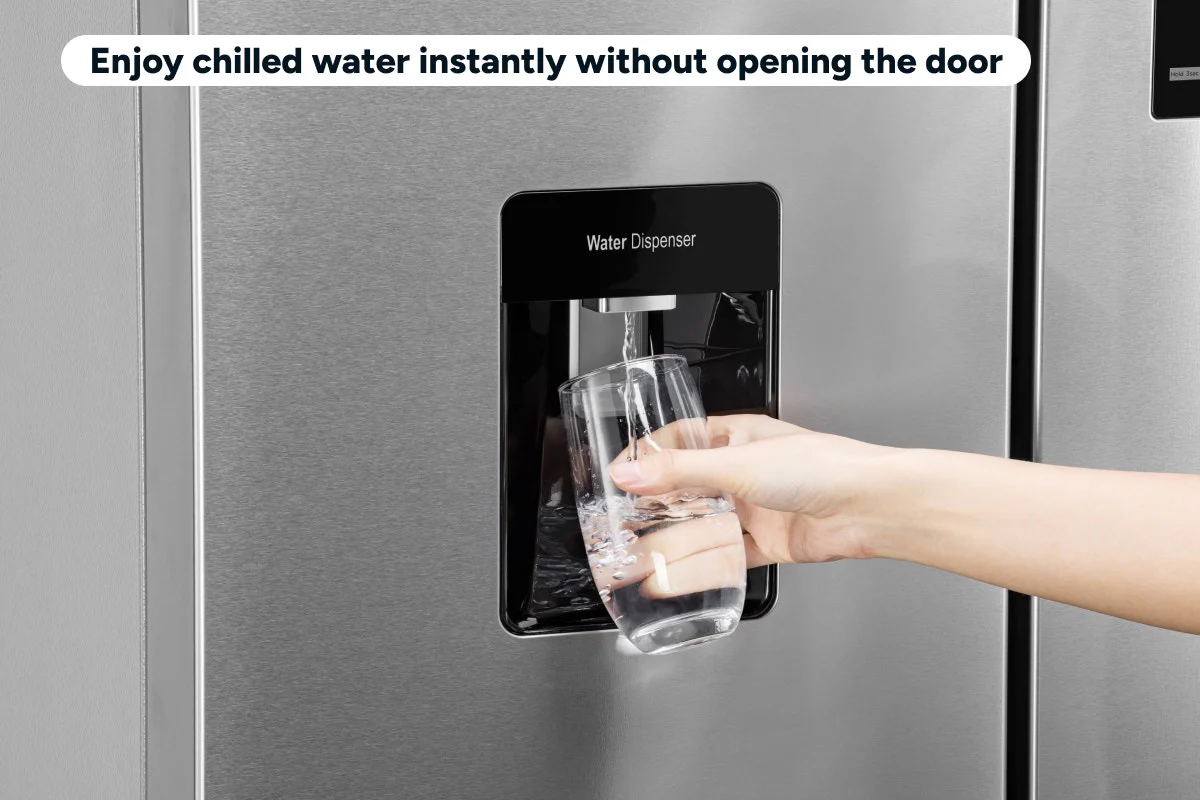Kogan 490L French Door Fridge with Water Dispenser Stainless Steel - Image 9