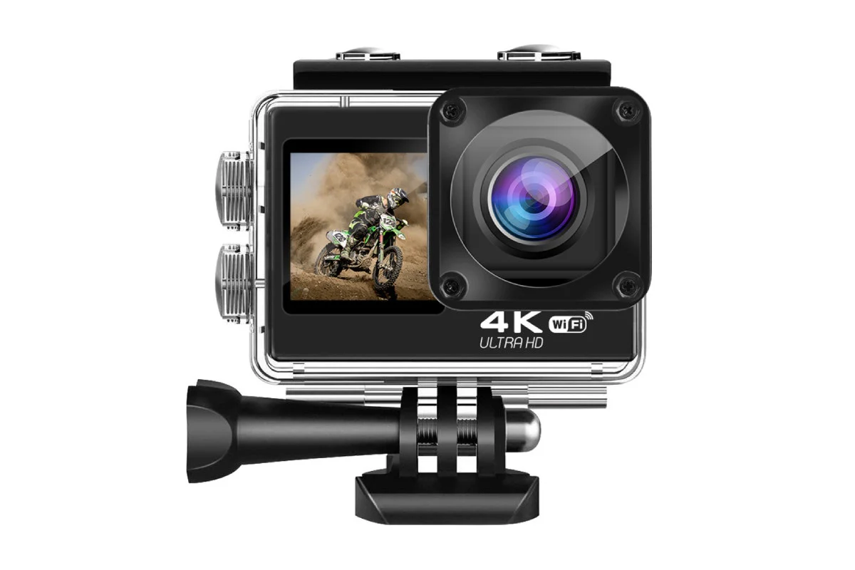 Kogan 4K Dual Screen Wi Fi Action Camera with Waterproof Case - Image 2