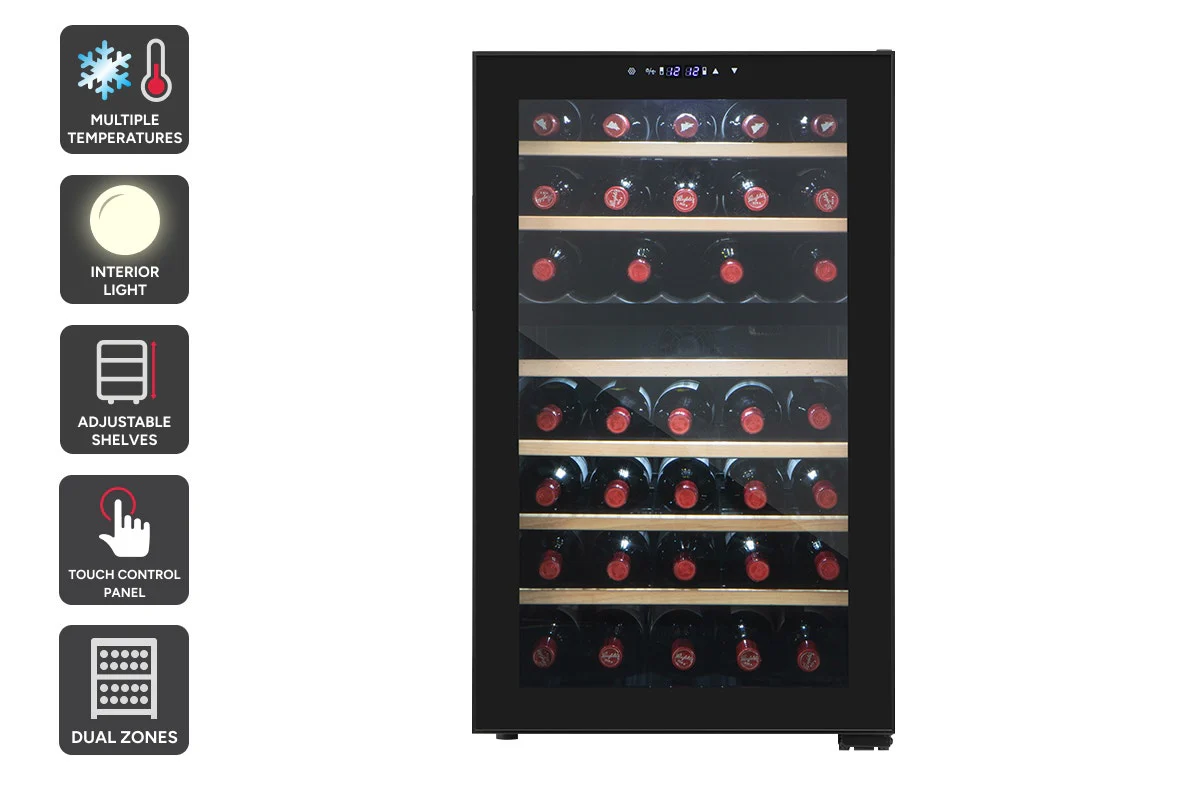 Kogan 52 Bottle Dual Zone Wine Fridge Touch Control