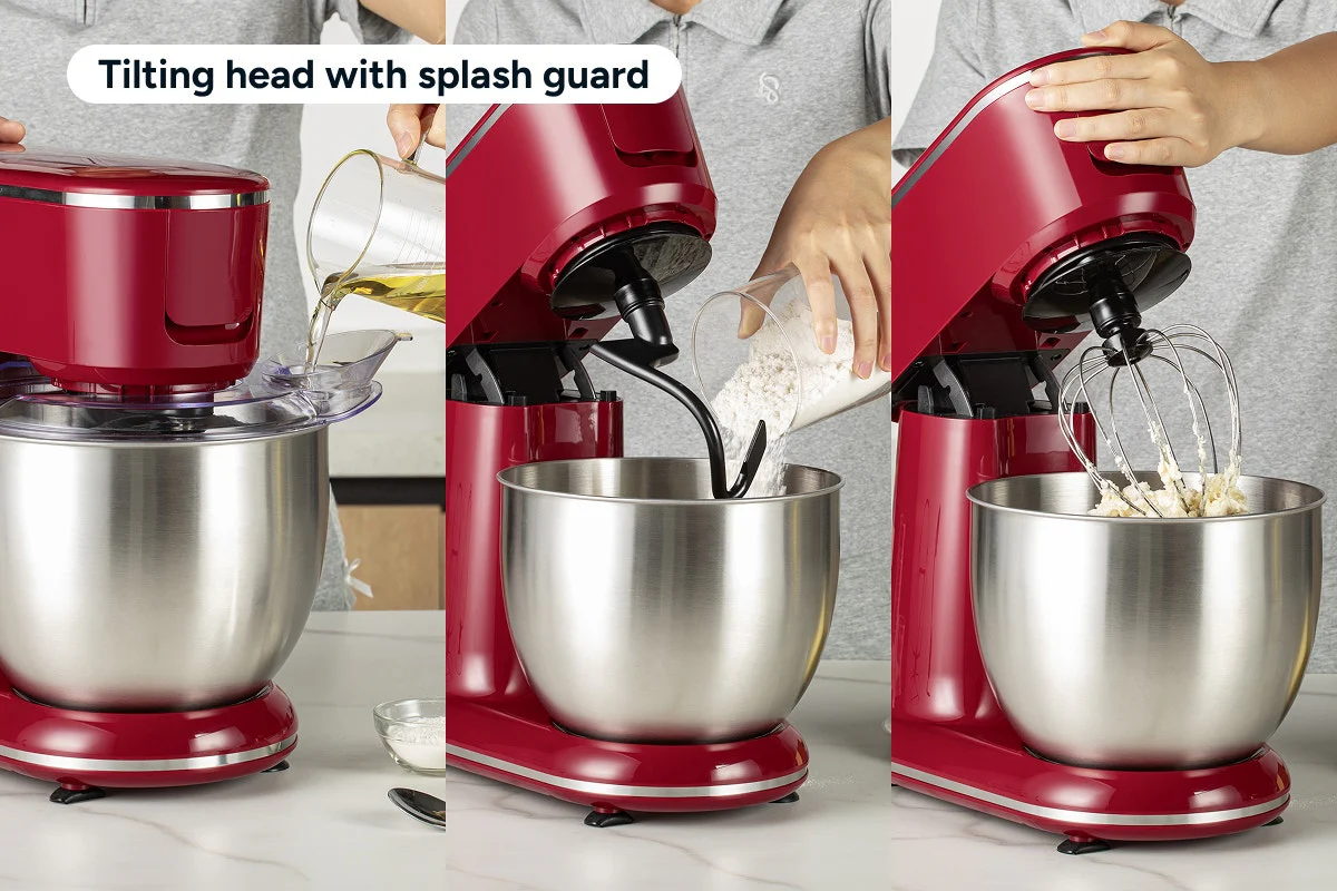 Kogan 5L Stand Mixer Red 12 Speed with Stainless Steel Bowl - Image 5
