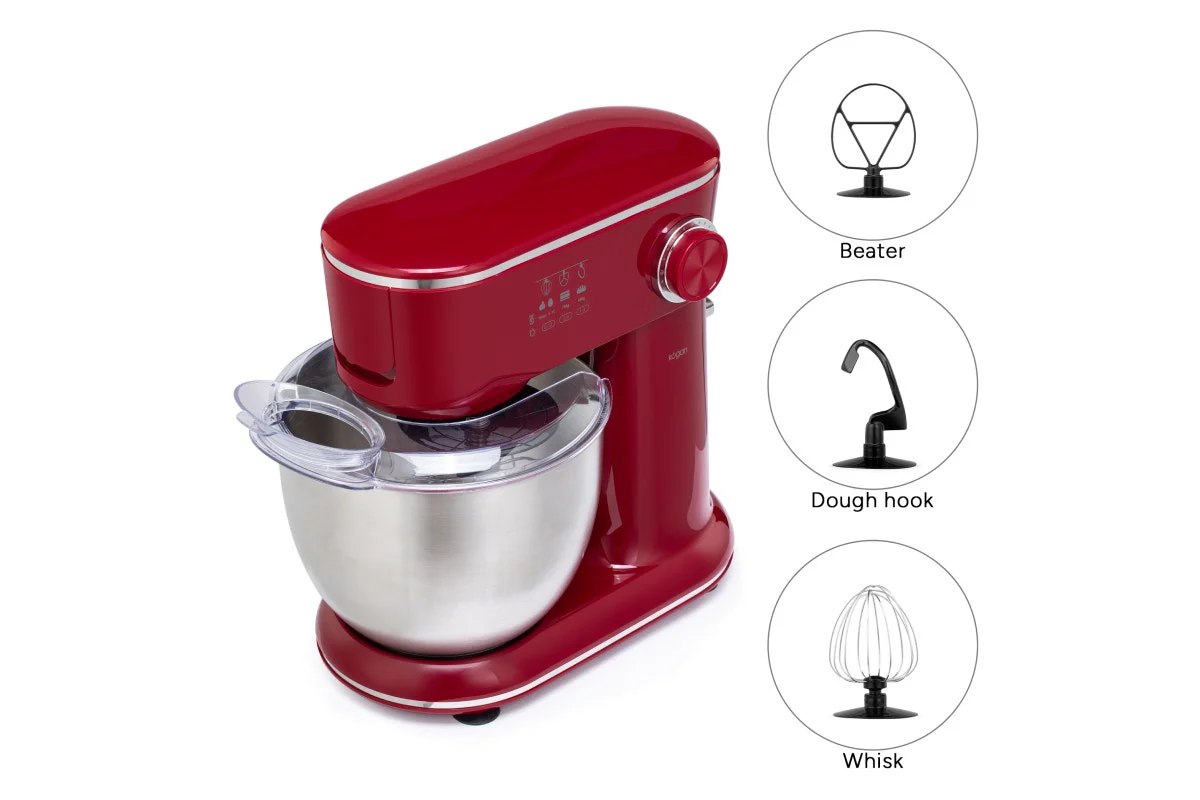 Kogan 5L Stand Mixer Red 12 Speed with Stainless Steel Bowl - Image 8