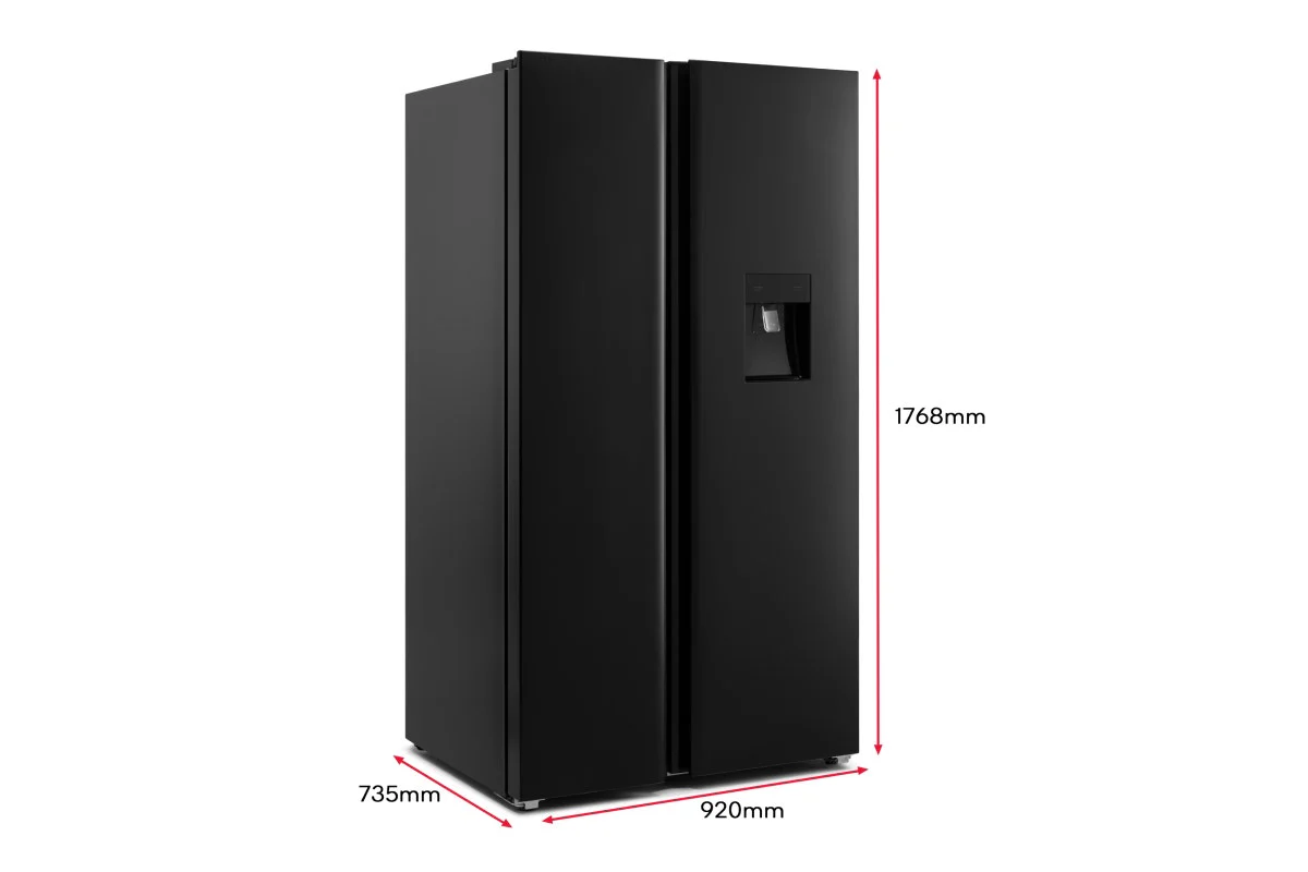 Kogan 631L Side by Side Fridge Black Stainless Steel Water Dispenser - Image 3