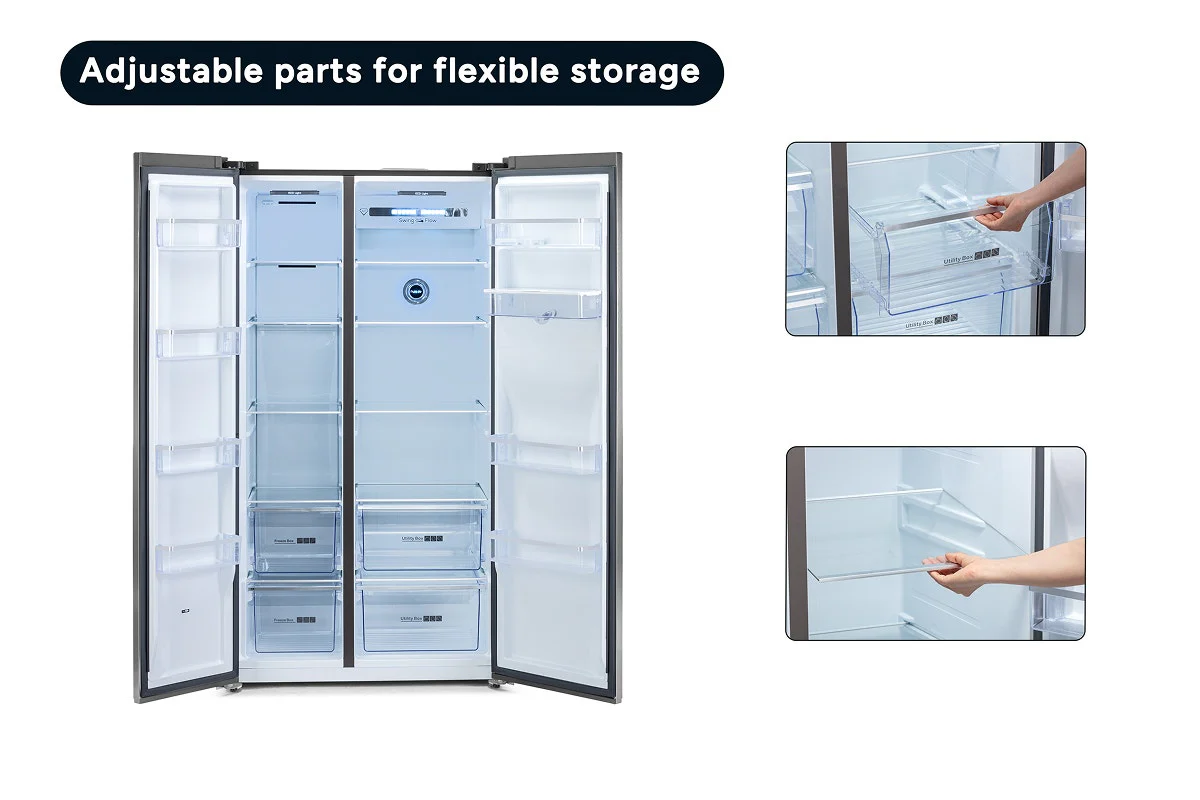 Kogan 631L Side by Side Fridge with Water Dispenser Stainless Steel - Image 5