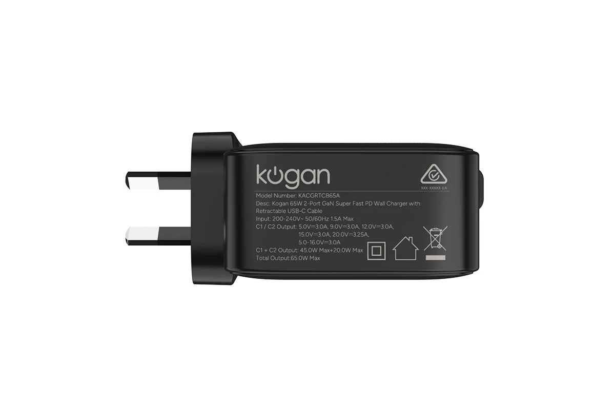 65W GaN Fast PD Wall Charger with Retractable USB-C Cable - Image 8