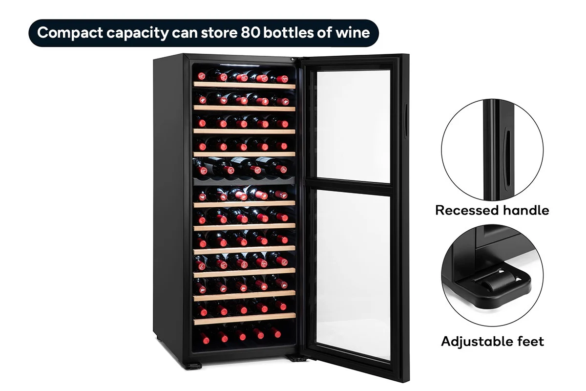 Kogan 80 Bottle Dual Zone Wine Fridge Touch Control - Image 7