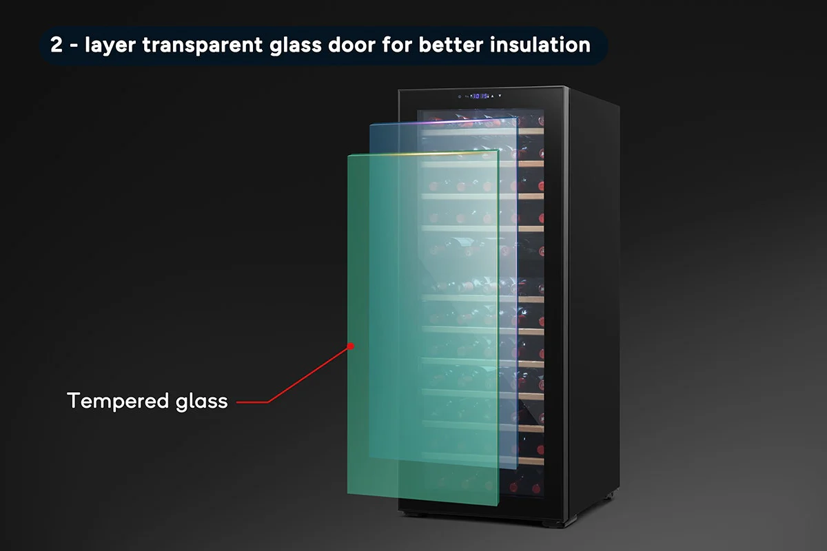 Kogan 80 Bottle Dual Zone Wine Fridge Touch Control - Image 9