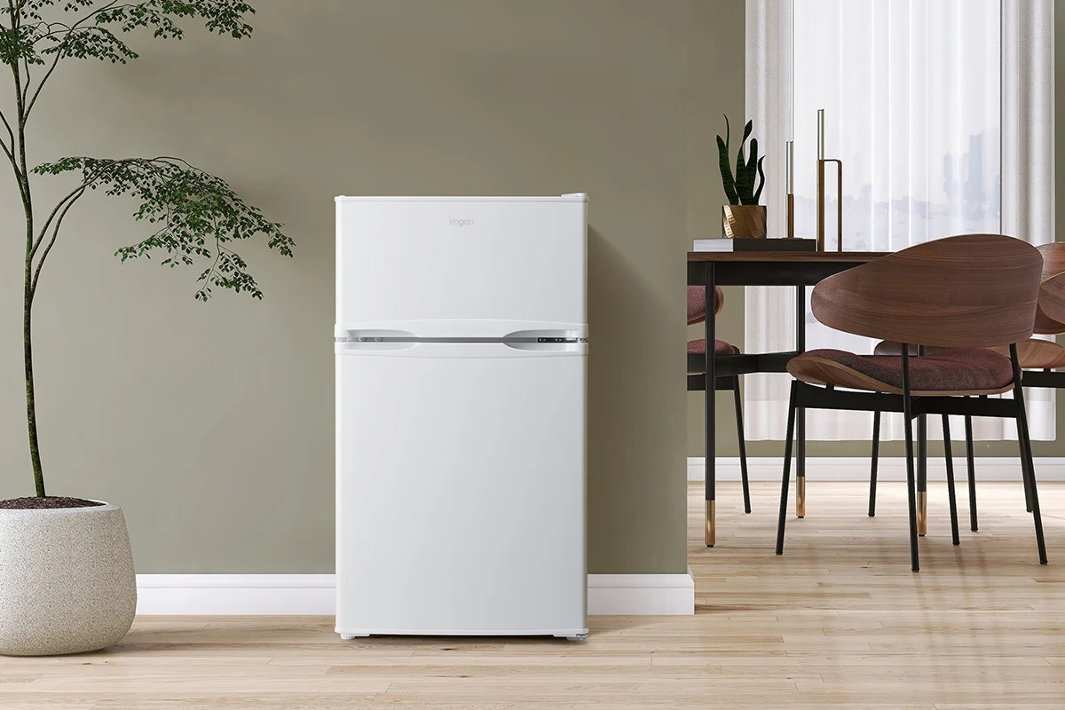 Kogan 85L Top Mount Fridge White Compact Quiet Reversible Door - Image 4