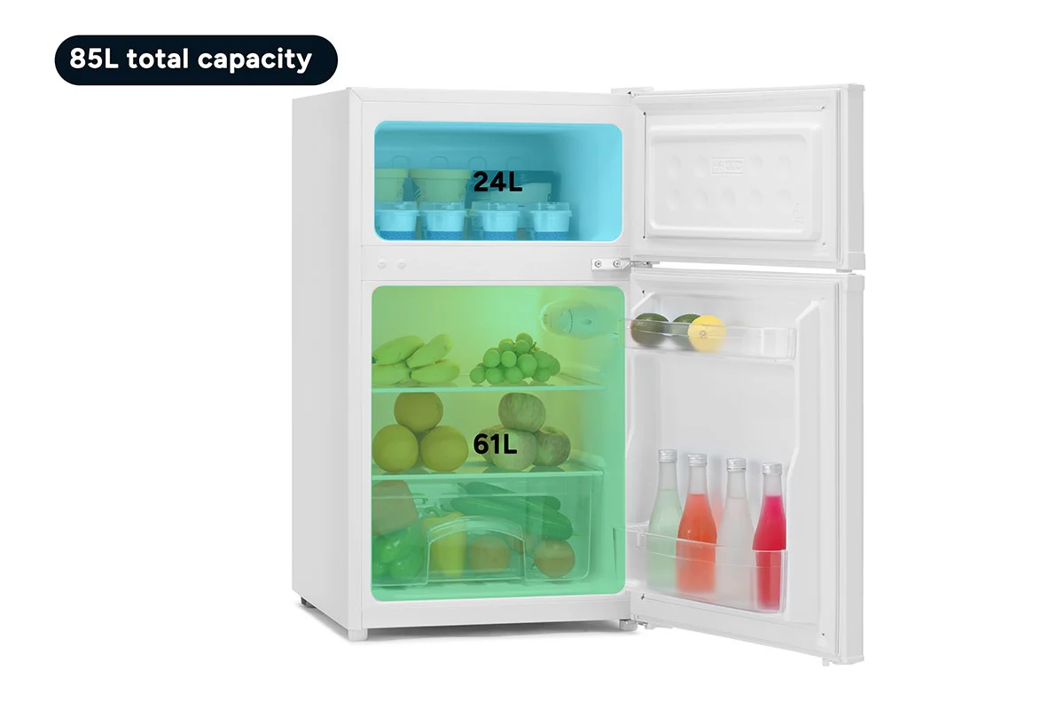Kogan 85L Top Mount Fridge White Compact Quiet Reversible Door - Image 6