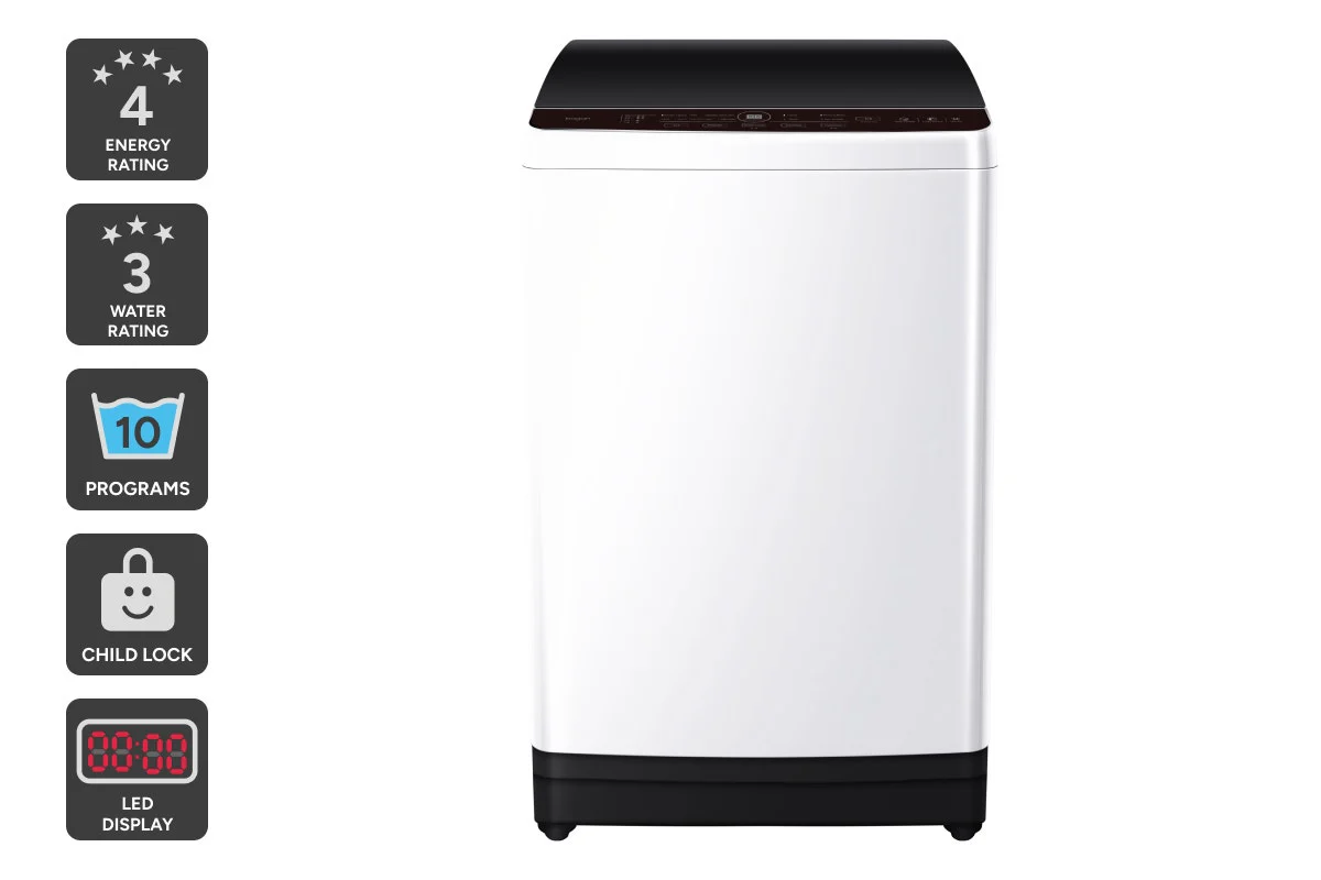 Kogan 8kg Top Load Washing Machine White 10 Programs