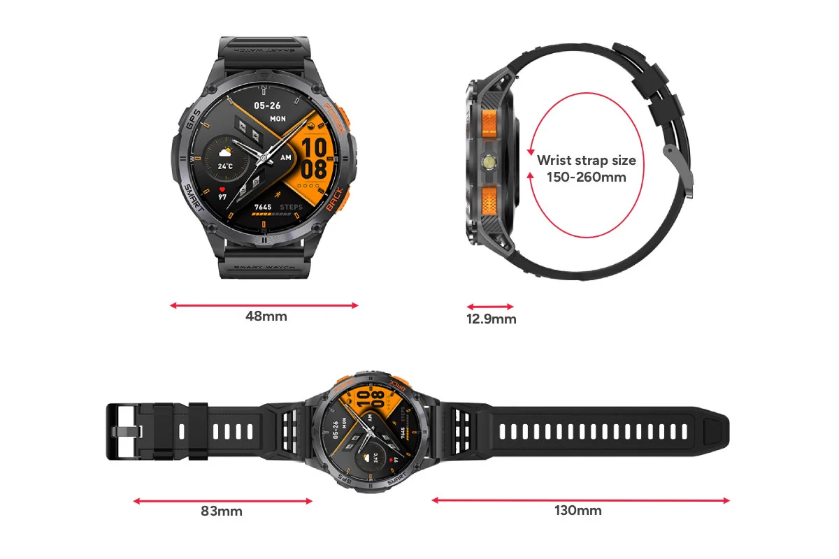 Kogan Active Tactical GPS Smart Sport Watch - 1.43" AMOLED, Graphite - Image 23