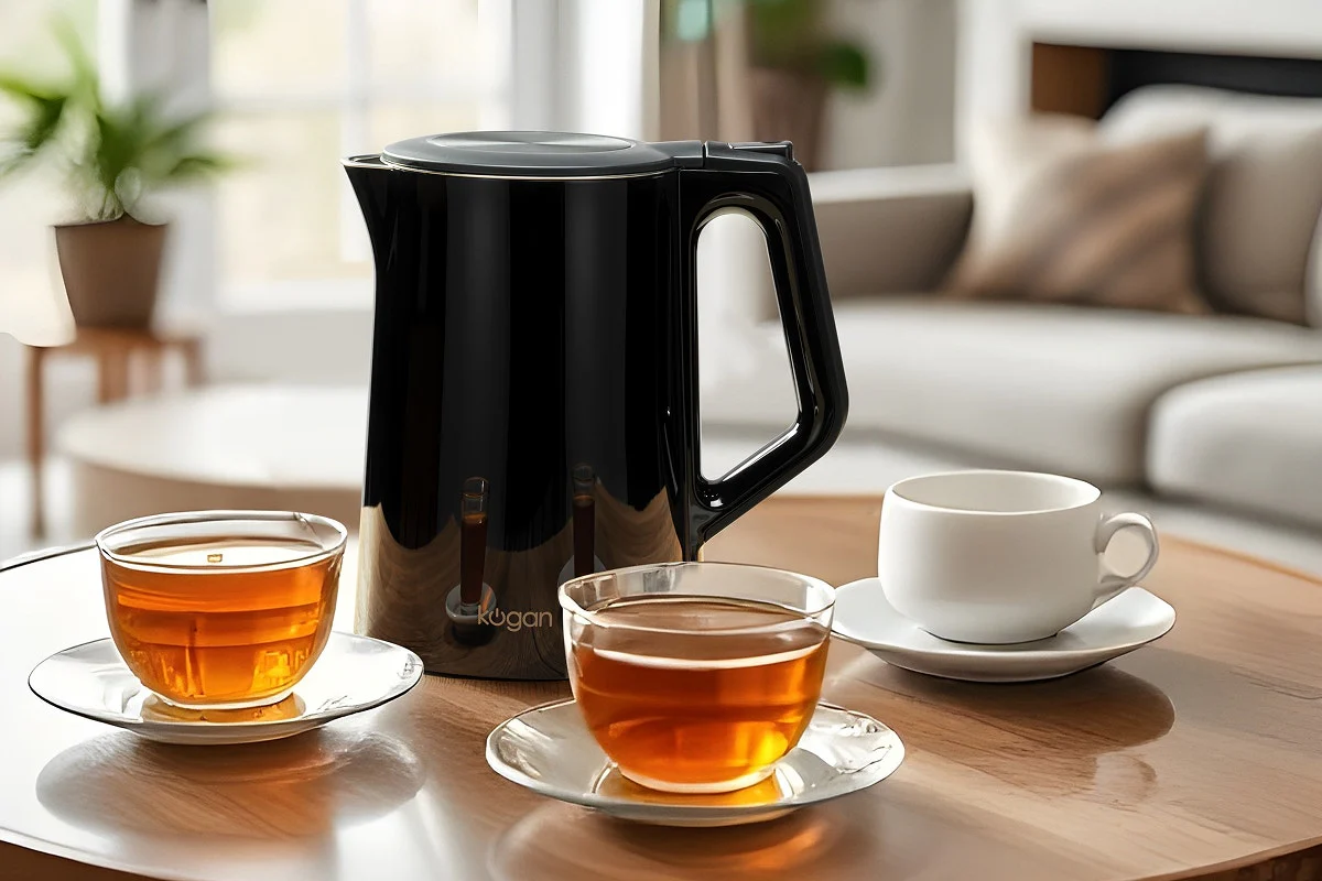 Kogan Double Wall Kettle 1.5L Black - Cool-Touch Stainless Steel Design - Image 6