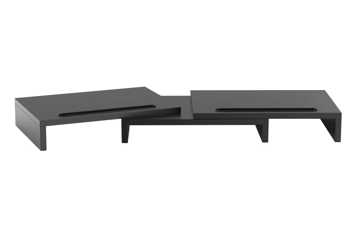 Kogan Dual Monitor & Laptop Stand - Adjustable 108cm, Black MDF - Image 10