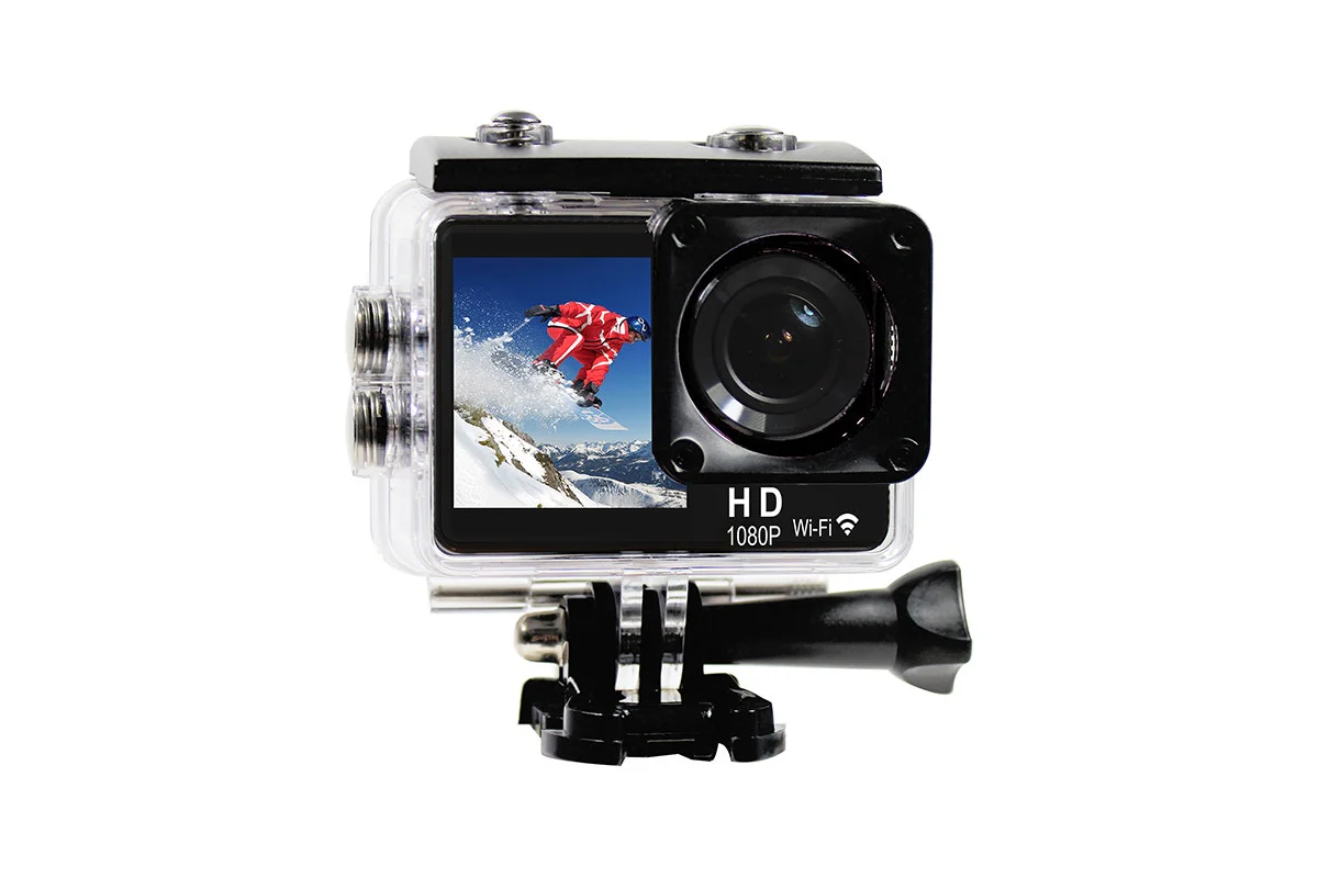 Kogan Dual Screen 1080P Wi Fi Action Camera with Waterproof Case - Image 2
