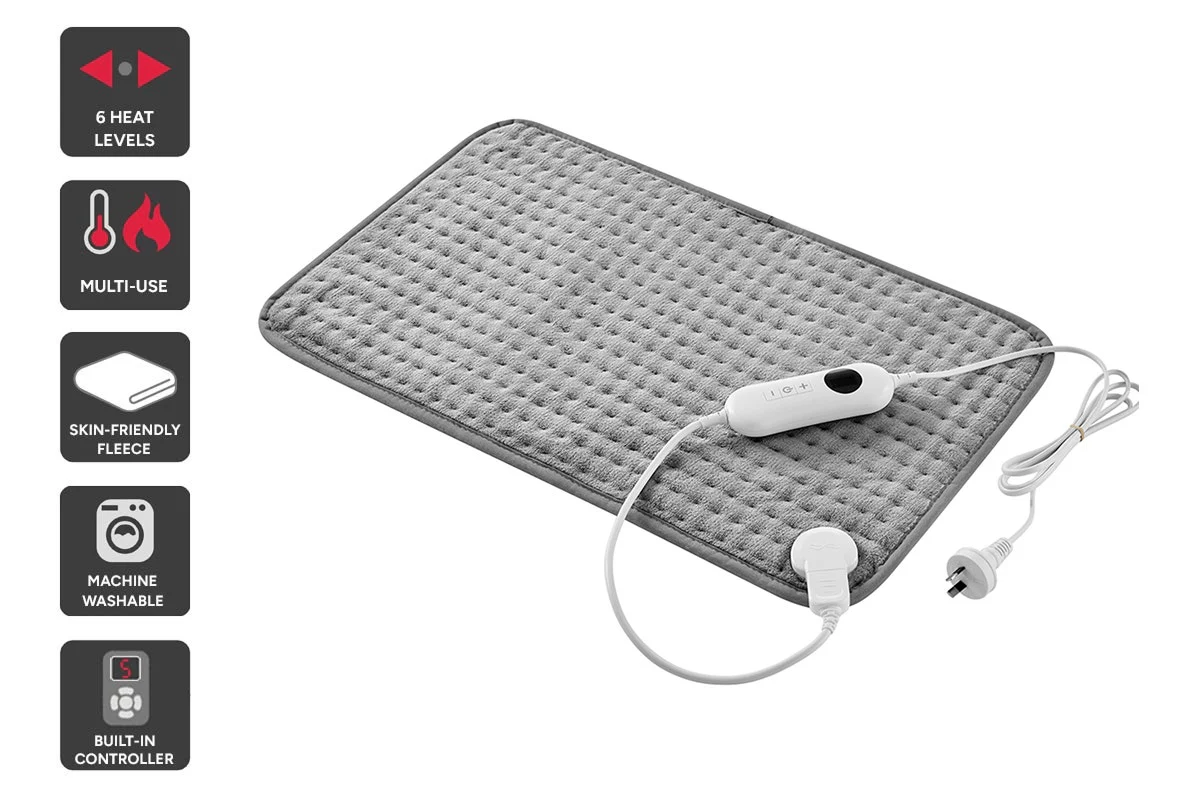 Kogan Electric Heating Pad Charcoal 35 x 60cm 6 Heat Settings