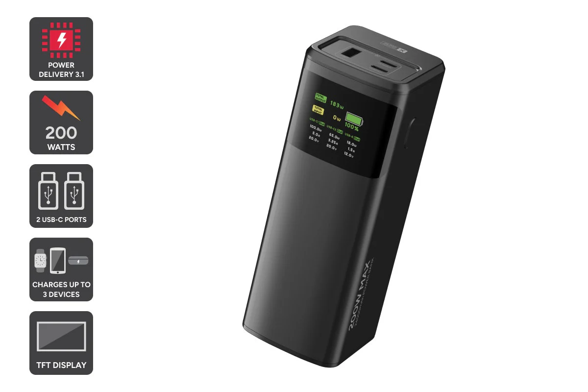 Kogan EnergyMax 24000mAh 200W PD Power Bank Smart Display