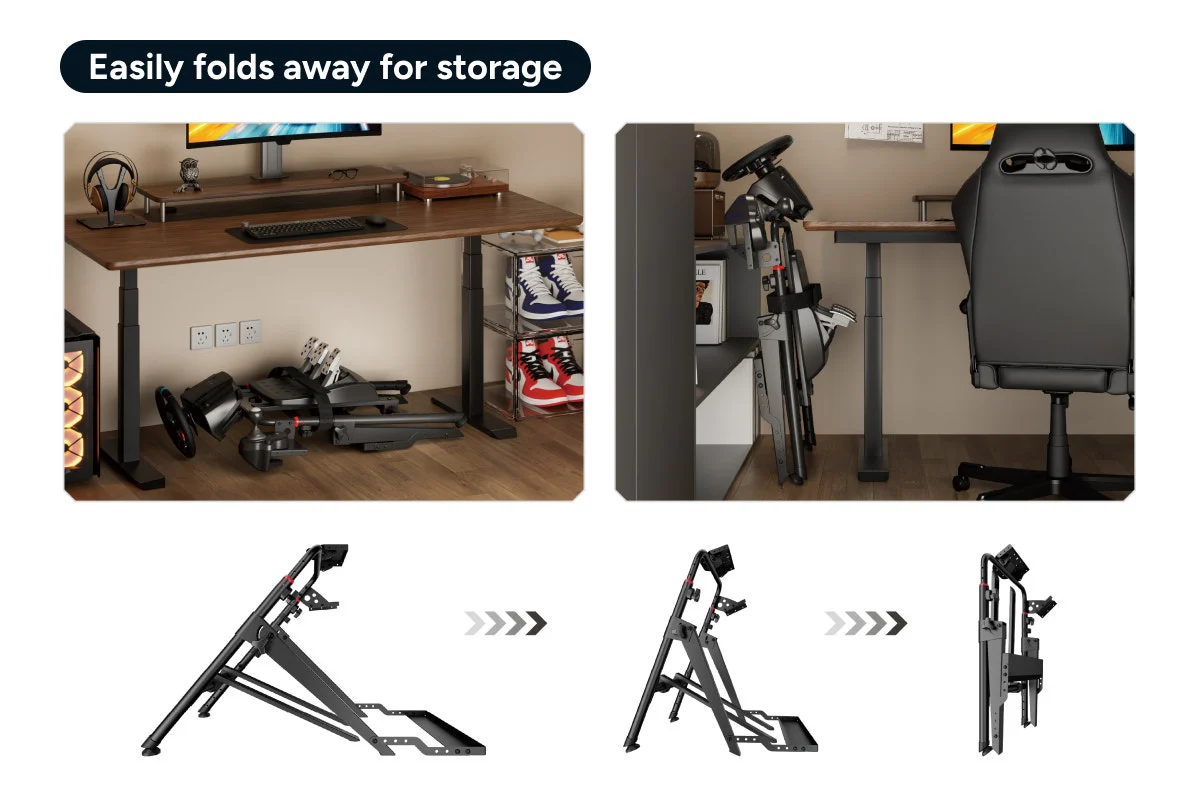 Kogan Foldable Racing Simulator Wheel Stand Adjustable Steel Frame - Image 4