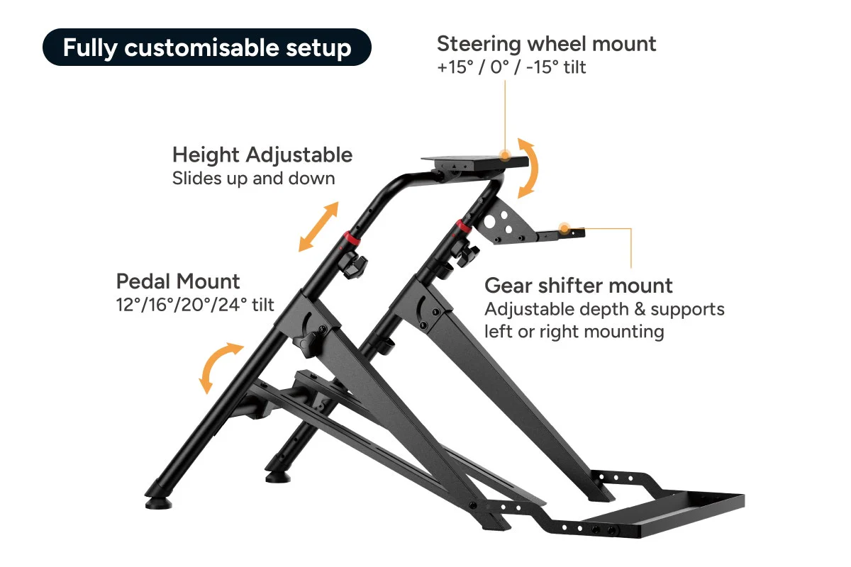 Kogan Foldable Racing Simulator Wheel Stand Adjustable Steel Frame - Image 5