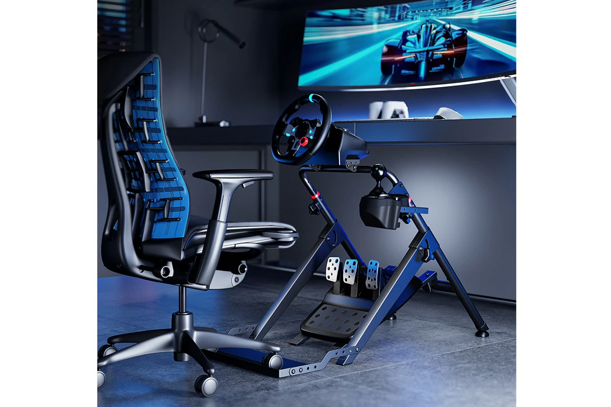 Kogan Foldable Racing Simulator Wheel Stand Adjustable Steel Frame - Image 9