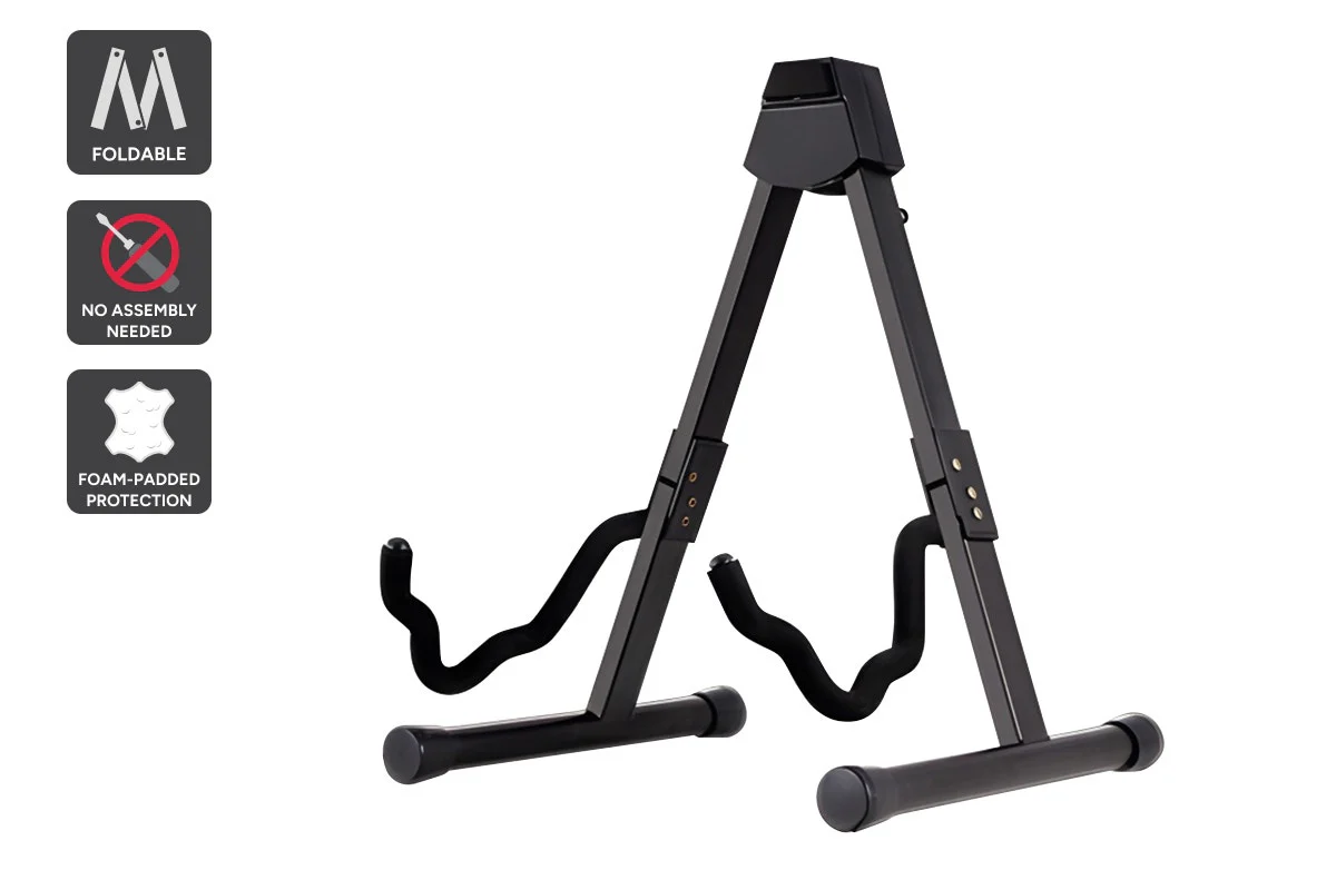 Folding A-Shape Guitar Stand - Lightweight, Adjustable, Portable