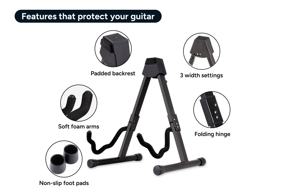 Folding A-Shape Guitar Stand - Lightweight, Adjustable, Portable - Image 8